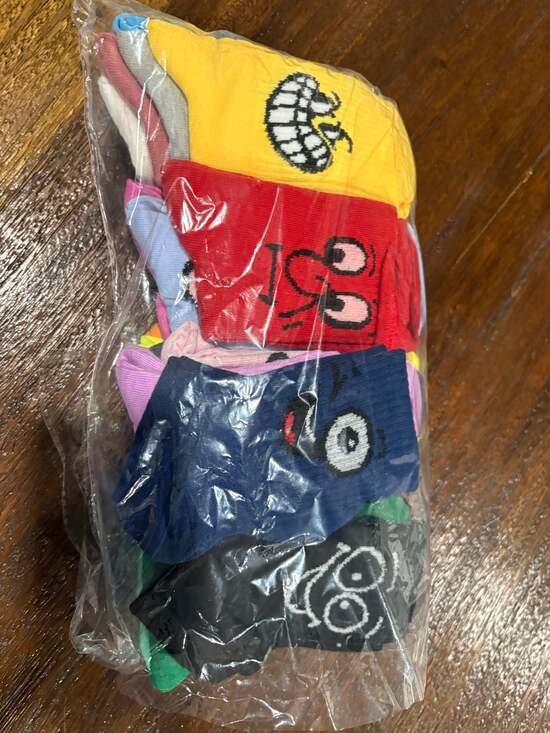 Accessories - 16 Pair Crazy Face Funny Multi Color Pack Socks  sz 6-9 NEW